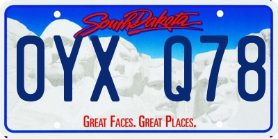 SD license plate 0YXQ78