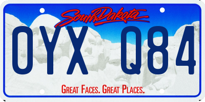 SD license plate 0YXQ84