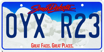 SD license plate 0YXR23