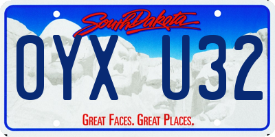 SD license plate 0YXU32