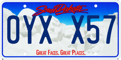SD license plate 0YXX57
