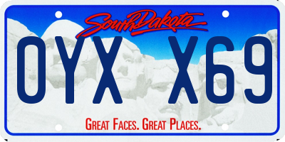 SD license plate 0YXX69
