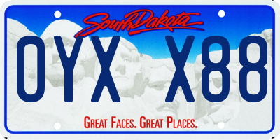 SD license plate 0YXX88