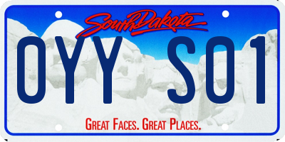 SD license plate 0YYS01