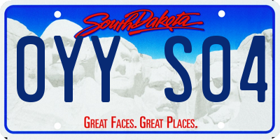 SD license plate 0YYS04
