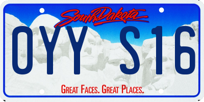 SD license plate 0YYS16