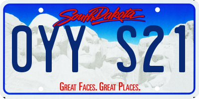 SD license plate 0YYS21