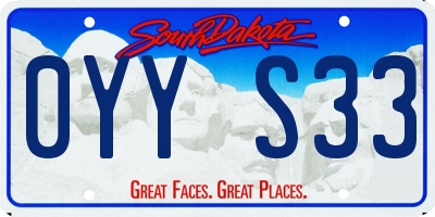 SD license plate 0YYS33