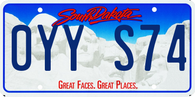 SD license plate 0YYS74