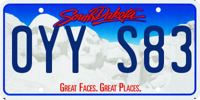 SD license plate 0YYS83
