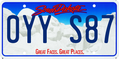 SD license plate 0YYS87