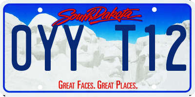 SD license plate 0YYT12