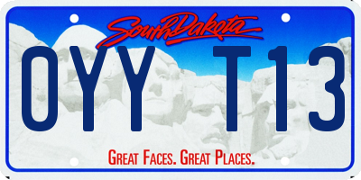 SD license plate 0YYT13