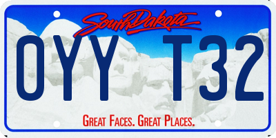 SD license plate 0YYT32