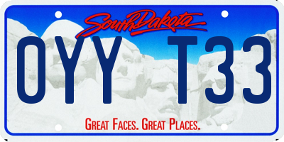 SD license plate 0YYT33