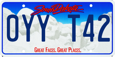 SD license plate 0YYT42