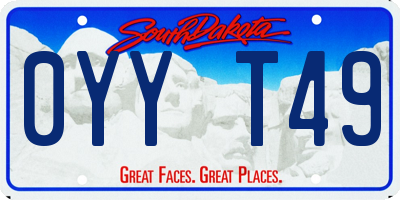 SD license plate 0YYT49