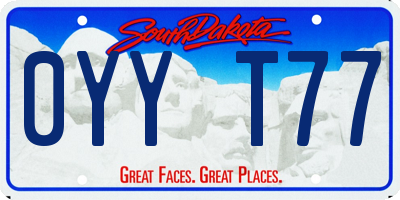 SD license plate 0YYT77