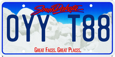 SD license plate 0YYT88