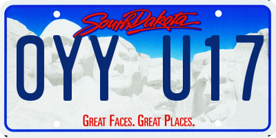 SD license plate 0YYU17