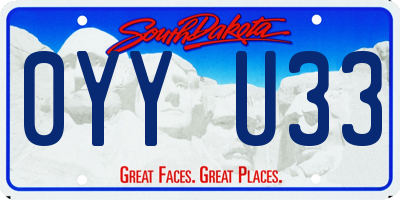 SD license plate 0YYU33