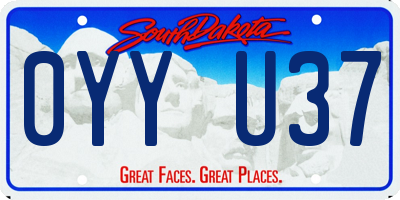 SD license plate 0YYU37