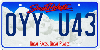 SD license plate 0YYU43