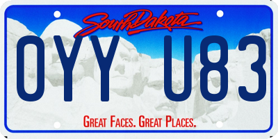 SD license plate 0YYU83