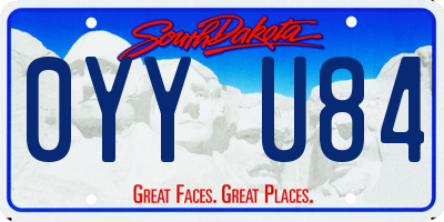 SD license plate 0YYU84