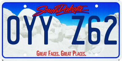 SD license plate 0YYZ62