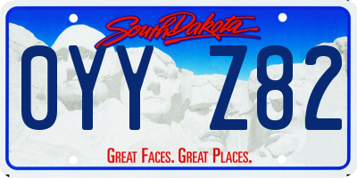 SD license plate 0YYZ82