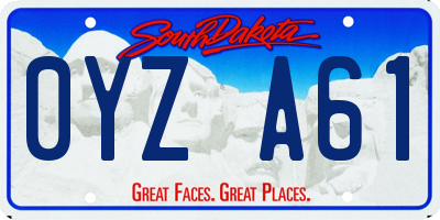 SD license plate 0YZA61