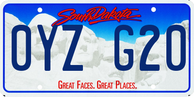 SD license plate 0YZG20