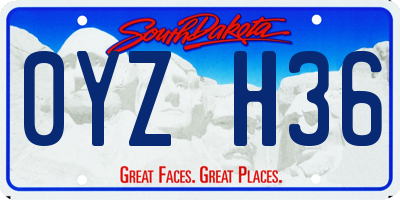 SD license plate 0YZH36