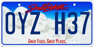 SD license plate 0YZH37
