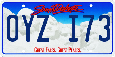 SD license plate 0YZI73