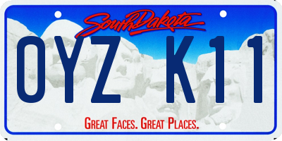 SD license plate 0YZK11