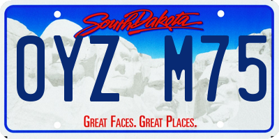 SD license plate 0YZM75