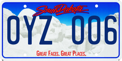 SD license plate 0YZO06