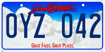 SD license plate 0YZO42