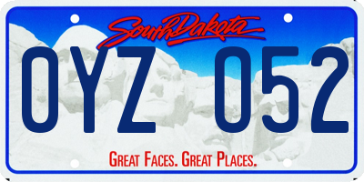 SD license plate 0YZO52