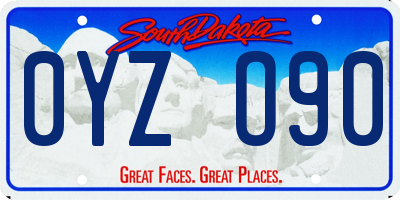 SD license plate 0YZO90