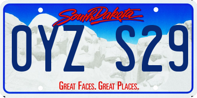 SD license plate 0YZS29