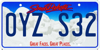 SD license plate 0YZS32