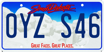 SD license plate 0YZS46