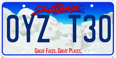 SD license plate 0YZT30