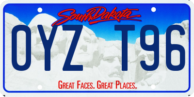SD license plate 0YZT96