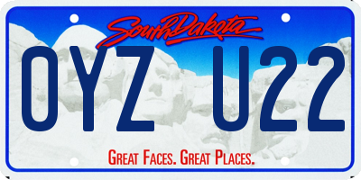 SD license plate 0YZU22