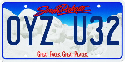 SD license plate 0YZU32
