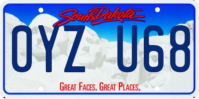 SD license plate 0YZU68